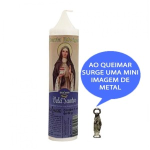 VE155105 - Vela Santa Edwiges c/ Santo de Bolso - 14x3cm