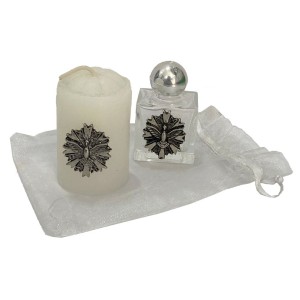 KT750000 - Kit Divino Espírito Santo c/ Vela e Garrafa de Água Benta - 10ml