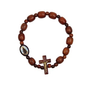 PU760360 - Pulseira N. Sra. Aparecida Madeira - 10x2,5cm