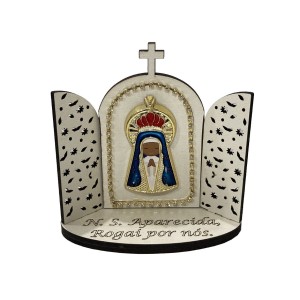 OT813500 - Oratório N. Sra. Aparecida Madeira - 10x10cm