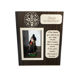 OT819090 - Oratório São Bento MDF - 20x16cm