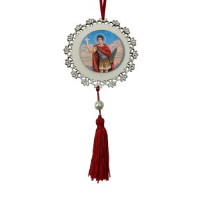 AO4101607 - Adorno Santo Expedito MDF Branco Resinado - 22x9,7cm