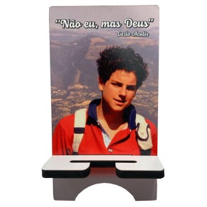 DR11160 - Porta Celular São Carlo Acutis MDF - 17x9,5cm