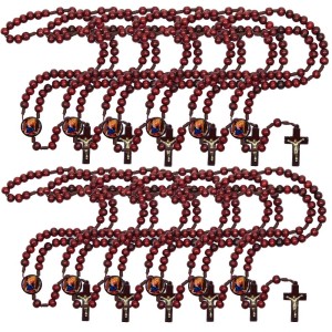 TE940151P12 - Terço N. Sra. Do Rosário Madeira c/ 12un. - 37cm