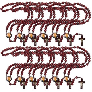 TE940161P12 - Terço N. Sra. Da Salette Madeira c/ 12un. - 37cm