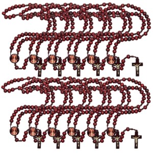 TE940261P12 - Terço Santa Filomena Madeira c/ 12un. - 37cm