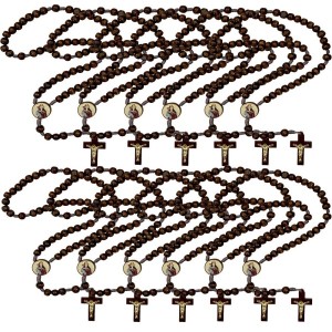 TE940290P12 - Terço Santa Clara Madeira c/ 12un. - 37cm