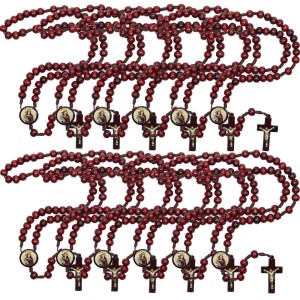 TE940291P12 - Terço Santa Clara Madeira c/ 12un. - 37cm