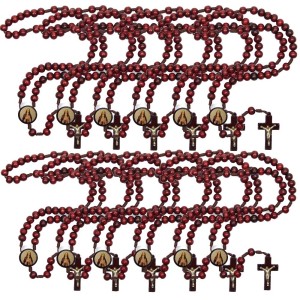 TE940316P12 - Terço Santa Edwiges Madeira c/ 12un. - 37cm