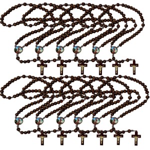 TE940410P12 - Terço São Jorge Madeira c/ 12un. - 37cm