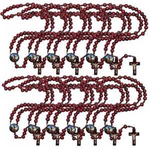 TE940411P12 - Terço São Jorge Madeira c/ 12un. - 37cm