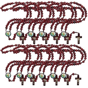 TE940415P12 - Terço São Cristovão Madeira c/ 12un. - 37cm