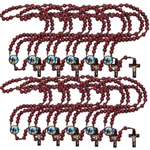 TE940008P12 - Terço N. Sra. Das Graças Madeira c/ 12un.- 37cm