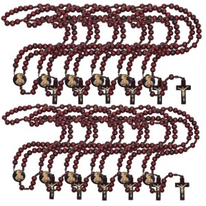 TE940454P12 - Terço São Tarcisio Madeira c/ 12un. - 37cm