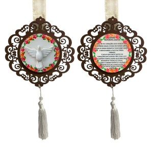 EP38155 - Escapulário de Porta Divino Espírito Santo MDF Tabaco - 136x13cm