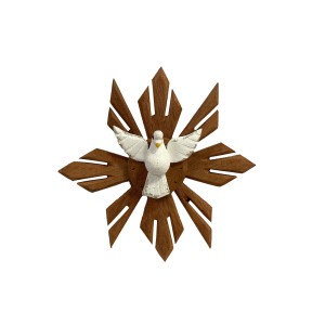 DF1982056 - Divino Espírito Santo Resplendor Madeira - 21x21cm