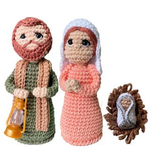 IM2030450 - Imagem de Crochê Sagrada Família - 16x14cm