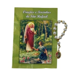 TE950800 - Terço c/ Oração São Rafael Arcanjo - 9cm