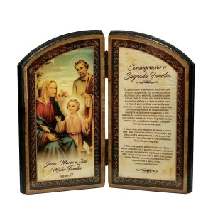 QD1987680 - Adorno de Mesa Sagrada Família MDF Resinado - 15x16cm