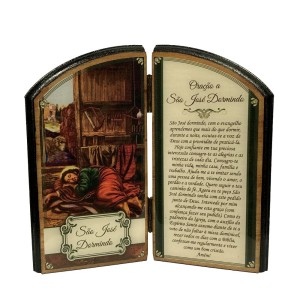 QD1987600 - Adorno de Mesa São José Dormindo MDF Resinado - 15x16cm