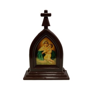 CP81957 - Capela Mãe Rainha Acrílico Marrom - 12x8,5cm
