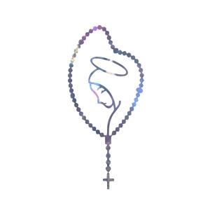 AD1500011 - Adesivo Terço N. Sra. Prata - 12,5x6cm