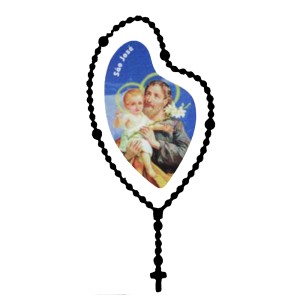 AD1501410 - Adesivo Terço São José Preto - 12x6cm