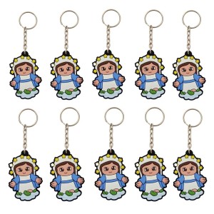 CH50018P10 - Chaveiro N. Sra. Das Graças Emborrachado c/ 10un. - 10x3,5cm