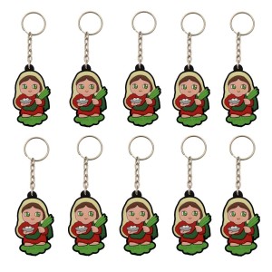 CH50026P10 - Chaveiro Santa Luzia Emborrachado c/ 10un. - 11x3cm