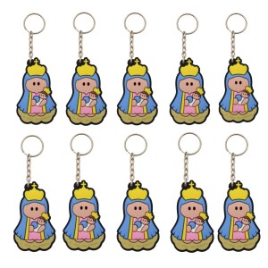 CH50048P10 - Chaveiro N. Sra. Da Penha Emborrachado c/ 10un. - 11x4cm