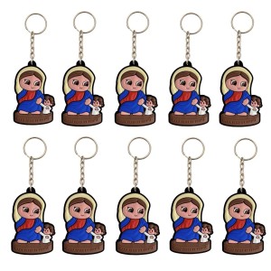 CH50063P10 - Chaveiro Maria Passa na Frente Emborrachado c/ 10un. - 12x4cm