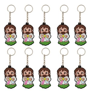 CH50403P10 - Chaveiro Jesus Misericordioso Emborrachado c/ 10un. - 11x4cm