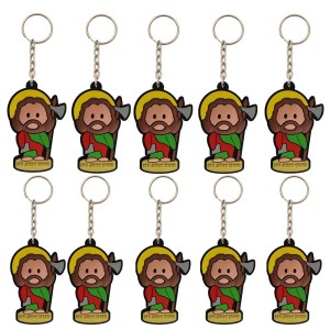 CH50422P10 - Chaveiro Judas Tadeu Emborrachado c/ 10un. - 12x3,5cm