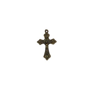 CZ891183P2 - Crucifixo Metal Ouro Velho c/ 2un. - 3,5x2cm