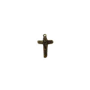 CZ891017P5 - Cruz da Unidade (Jesus e Maria) Metal Ouro Velho c/ 5un. - 2,7x1,8cm
