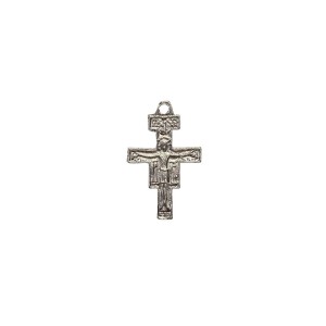 CZ891220P3 - Crucifixo Metal Níquel São Damião c/ 3un. - 3,7x2,8cm