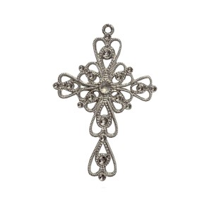 CZ851600 - Cruz Metal Níquel - 8,3x5,5cm