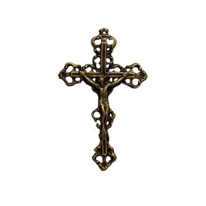 CZ851552 - Crucifixo Metal Ouro Velho- 7,7X4,3cm