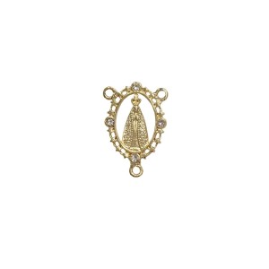 ET1470010P2 - Entremeio N. Sra. Aparecida Metal Dourado c/ Strass c/ 2un. -  3,2x2,1cm