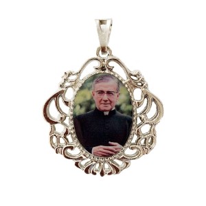 MD129475 - Medalha Padre Josemaria Escrivá Balaguer Camafeu Níquel - 4,5x4cm