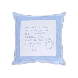 AL80064 - Almofada Santo Anjo Azul - 24x24cm