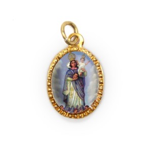 MD103013P10 - Medalha de Alumínio Oval Dourada c/ 10un. N. Sra. Da Cabeça - 2X1,3cm