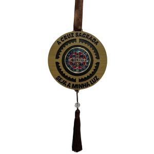 AO4101870 - Adorno São Bento Madeira MDF - 38x11cm