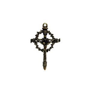 CZ861762 - Crucifixo Metal Ouro Velho - 5,6x3,5cm