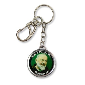 CH1090040 - Chaveiro São Padre Pio de Pietrelcina Duplo Resinado - 12x3,5cm