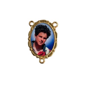 ET1953525 - Entremeio São Carlo Acutis Dourado Duplo Resinado 1un. - 3,2X2,2cm