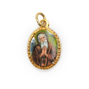 MD103241P10 - Medalha de Alumínio Oval Dourada c/ 10un. São Francisco de Paula - 2X1,3cm