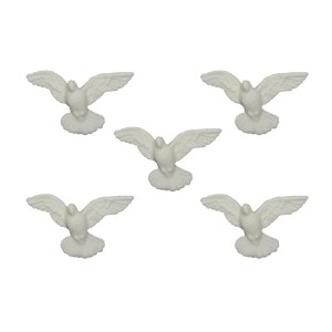 DI16020P5 - Divino Espírito Santo de Biscuit Branco c/ 5un. - 3x5cm