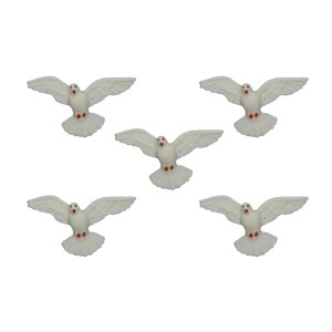 DI16021P5 - Divino Espírito Santo de Biscuit Branco c/ 5un. - 3x5cm