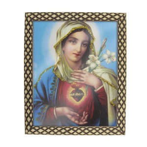 QD91303 - Quadro Sagrado Coração de Maria - 23x28cm